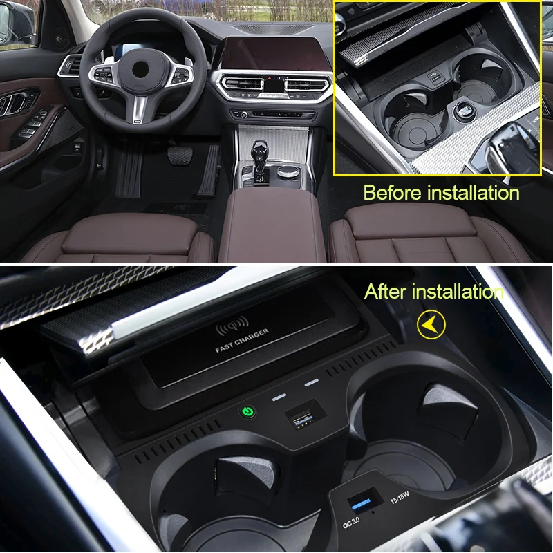 Suitable for BMW 3 Series 325LI 320LI wireless charging appliance interior decoration auto parts