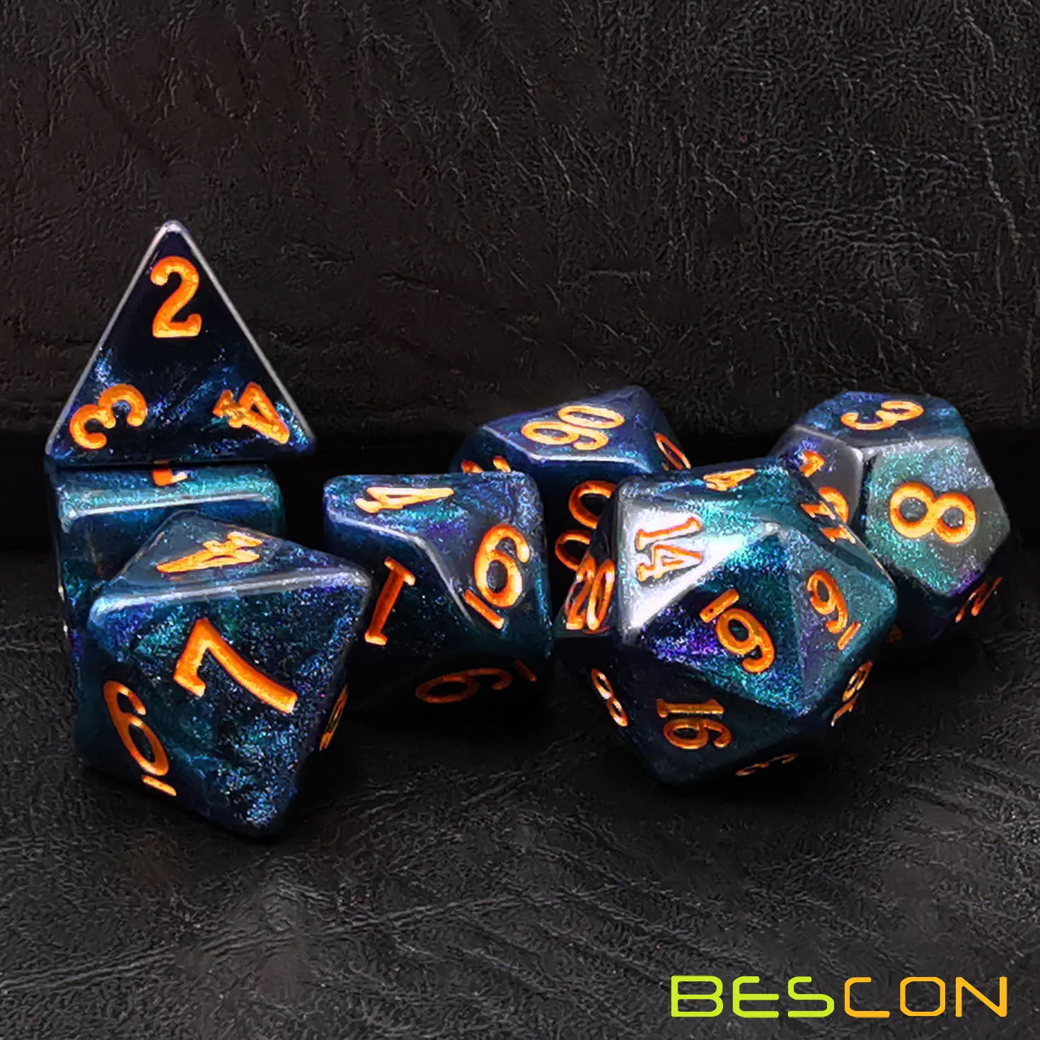 Bescon Starry Night Dice Set Series, 7pcs Polyhedral RPG Dice Set Milky Way, Midnight, Twilight