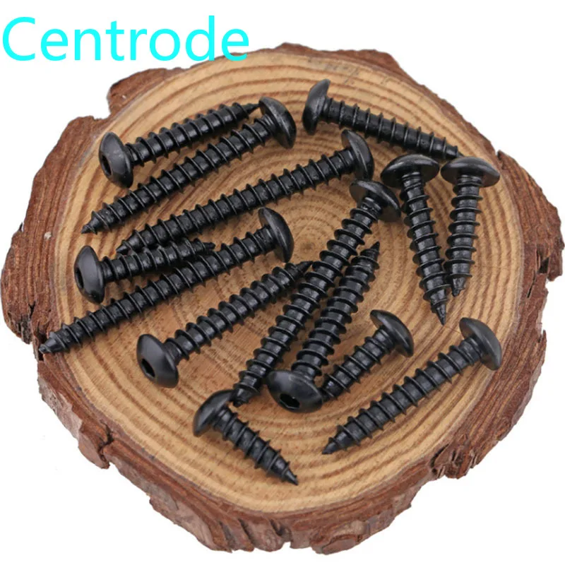 Black 8.8 Strength Pan Head Hexagon Socket Self Tapping Screw PA Hex Socket Round Head Tapping Wood Screws M3M4M5M6