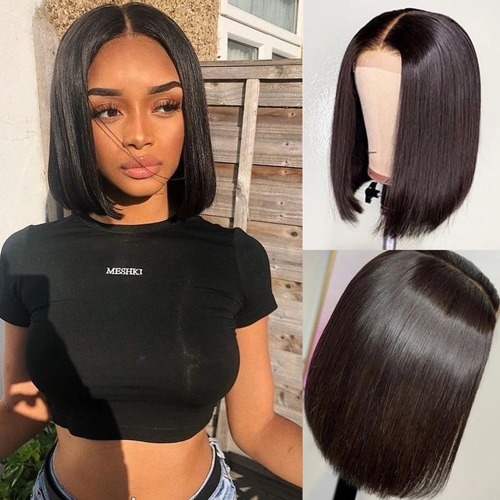 

4X4 Lace Closure Bob Wigs Human Hair Wigs For Women Short Closure Lace Bob Wig Free Part Preplucked With Baby Hair Bob Wigs