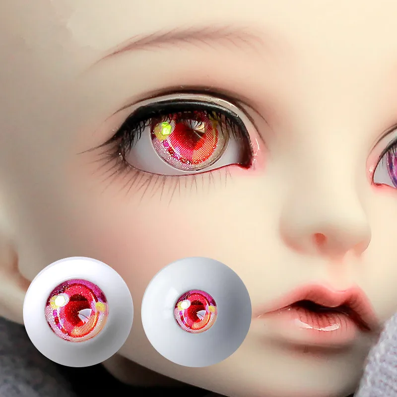 BJD doll eyeball is suitable for10mm 12mm 14mm-16mm 18mm small iris cartoon eyeball pink purple blue color gradient cat eye doll