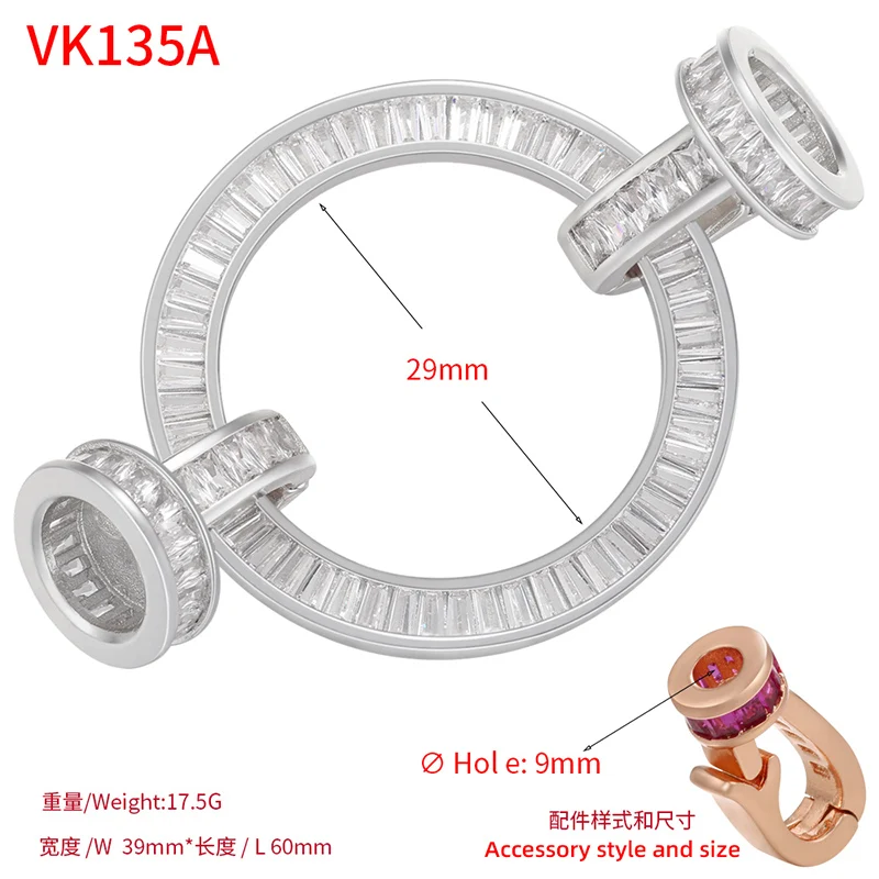 ZHUKOU gold color crystal connectors for bracelet Fastener Clasp for women handmade bracelet accessories wholesale VK135