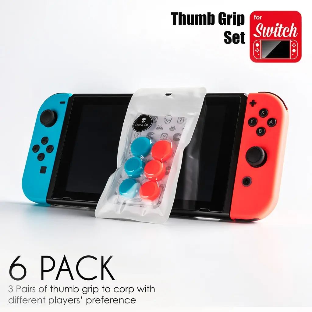 Skull & Co. JoyCon Thumb Grip Set FPS CQC Joystick Cap Thumbstick Cover for Nintendo Switch and Switch OLED Joy-Con Controller