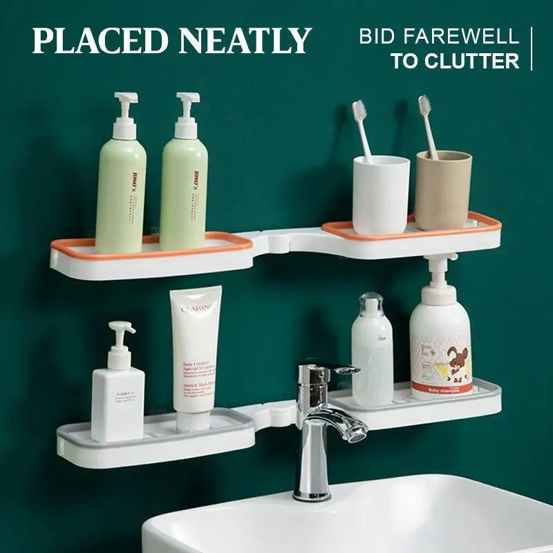 Stanzenfreies Eckregal für Badezimmer Countertop corner shelf Foldable bathroom  No hole  installation countertop shelf