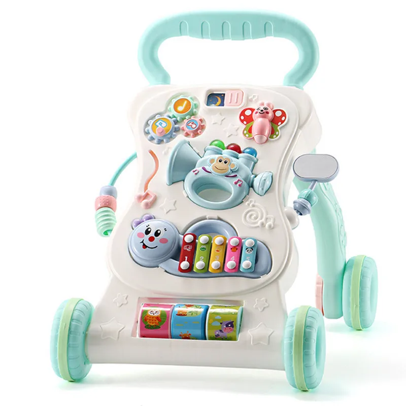 Multifunctional baby walker anti rollover trolley baby child music play adjustable speed walker