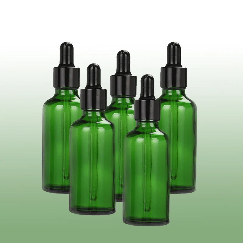 1pcs 5ml-100ml Empty Amber Glass Dropper Bottles Green Essential Oil Drop Aromatherapy Liquid Reagent Pipette Refillable Bottle