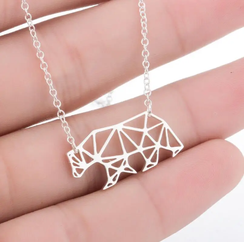 Stainless Steel Polar Bear Wolf fox Rabbit Necklace Men and Women Cat Fish Camping Outdoor Travel Necklace Jewelry Pendant 2021