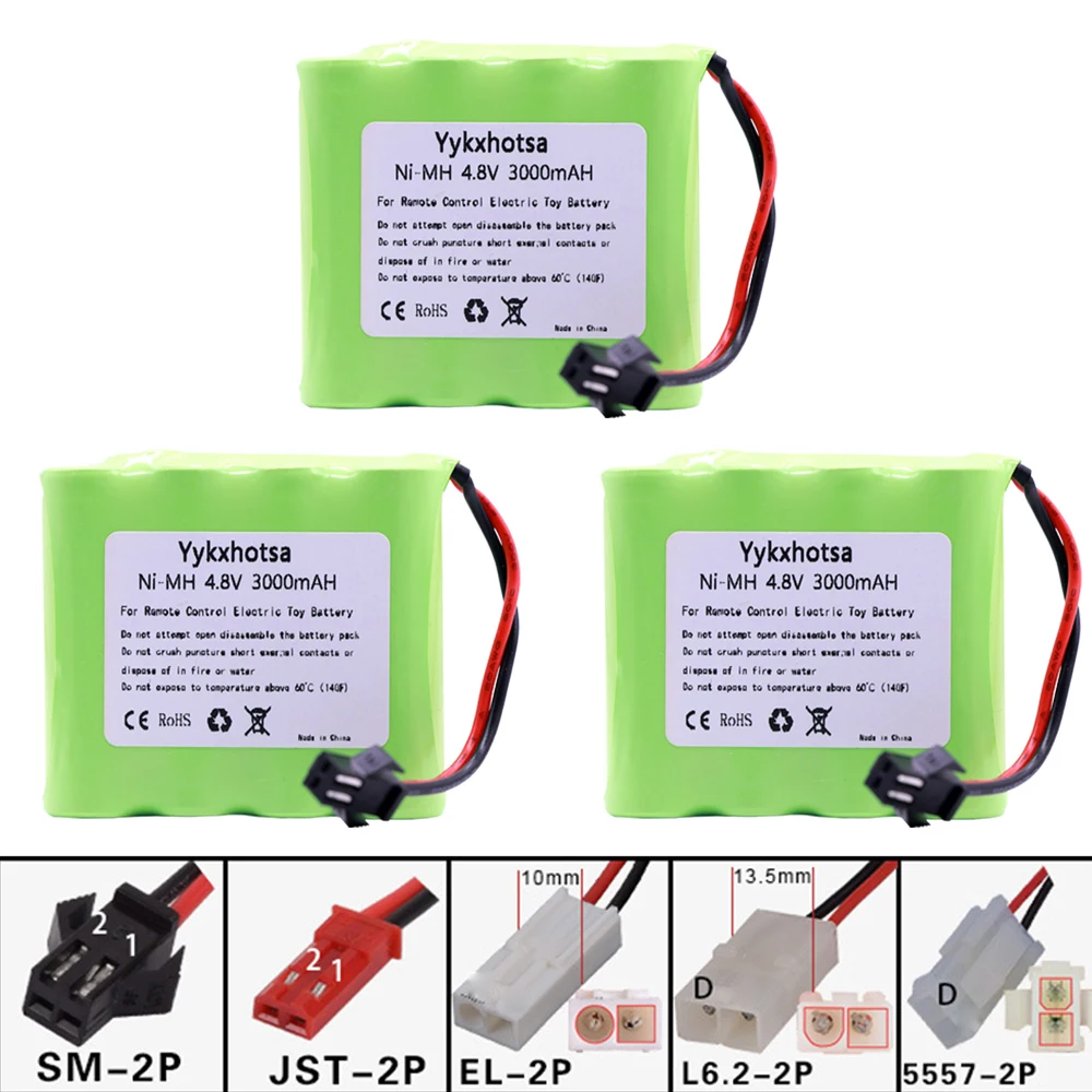 

4.8V 3000mah NiMH Battery M model For Rc toys Cars Tanks Robots Boats Guns 4.8v Battery AA Battery Pack 3PCS SM/JST/EL-2P/Tamiya