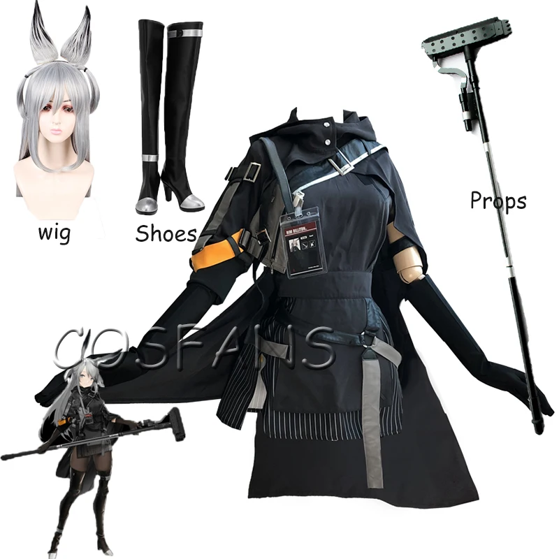 

Anime Arknights Savage RHODES ISLAND Combat Gear Lovely Dress Uniform Cosplay Costume Halloween Outfit For Women Wig shoes props