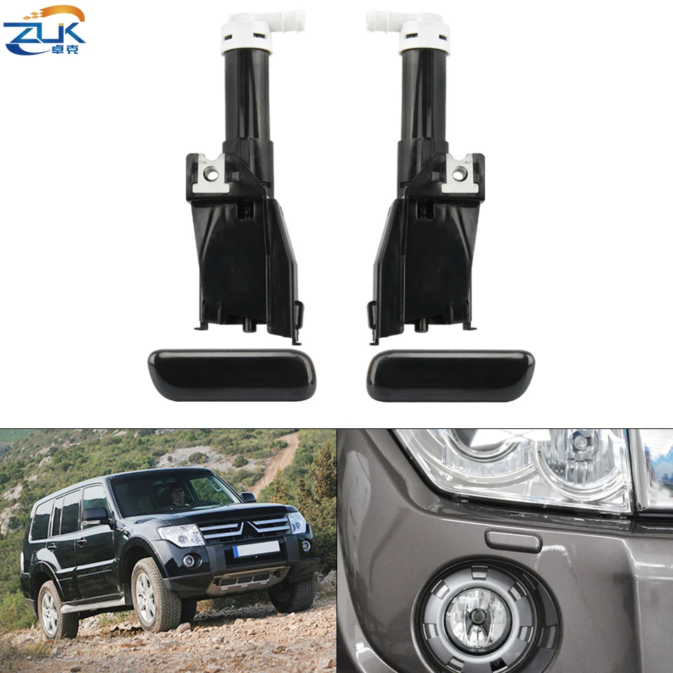 Unpainted Headlight Washer Nozzle Headlamp Water Spray Jet Cover Cap Lid For Mitsubishi Pajero Shogun V87 V93 V96 V97 2006-2019