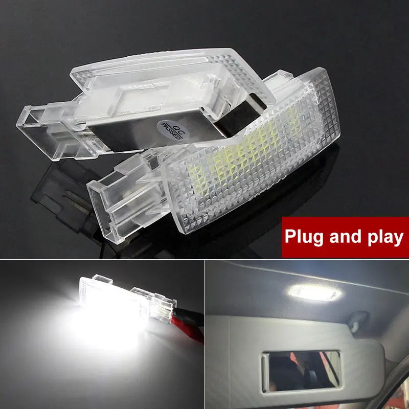 Canbus LED Interior Sun Visor Vanity Mirror Light Reading Lamps For VW Golf4 5 6 7 Plus Passat B5 B6 B7 CC Jetta Polo Beetle EOS