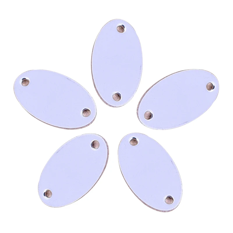 20 pieces 16 * 9mm double hole smooth brass oval metal stamping material necklace pendant tag label DIY jewelry accessories