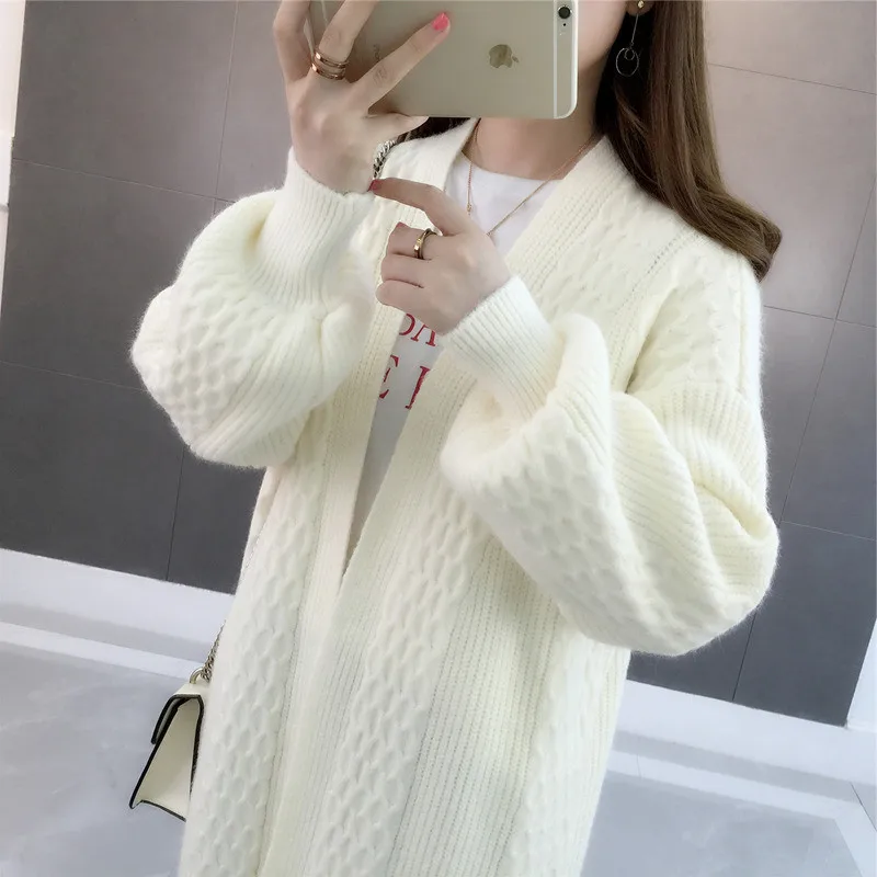 Women Long Cardigan Sweater Top Long Sleeve loose knitting cardigan sweater Women Knitted Female Cardigan for Girl NS4452