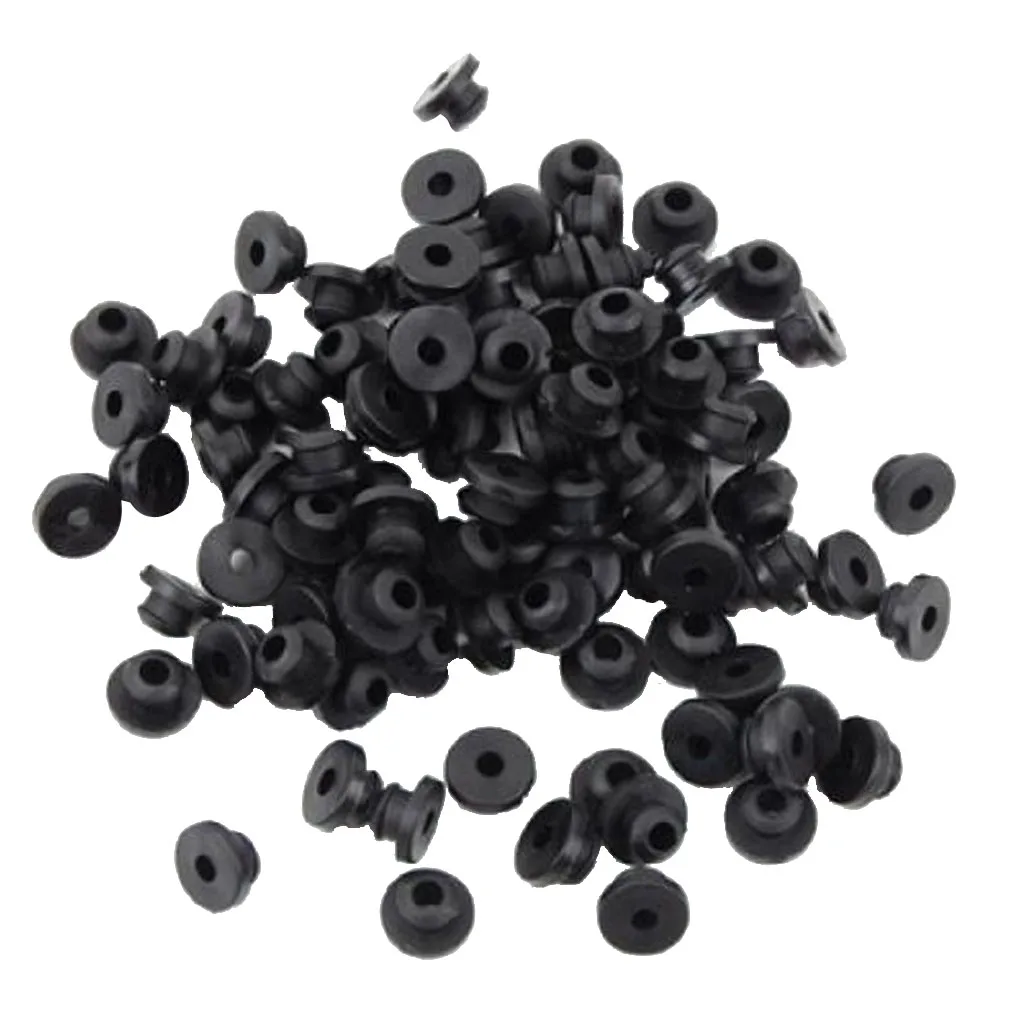 100 Rubber Half Nipples Grommets For Tattoo Machine Needles, Black