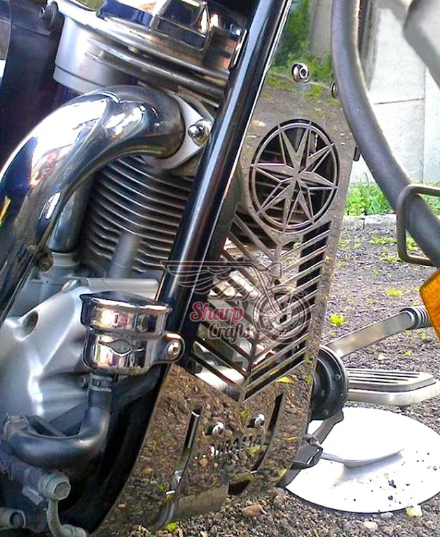 Motorcycle Skull Polished Stainless Steel Engine Radiator Cover Grill Guard Protector For Yamaha Road Star XV1600 XV1700 99-14 view 6