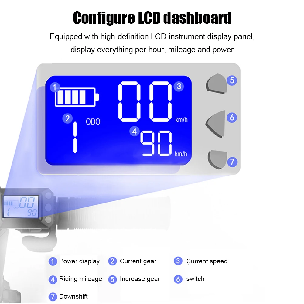 36V Folding Scooter Controller Accessories Carbon Fiber Scooter Controller LCD Display Brake Accelerator Throttle Set