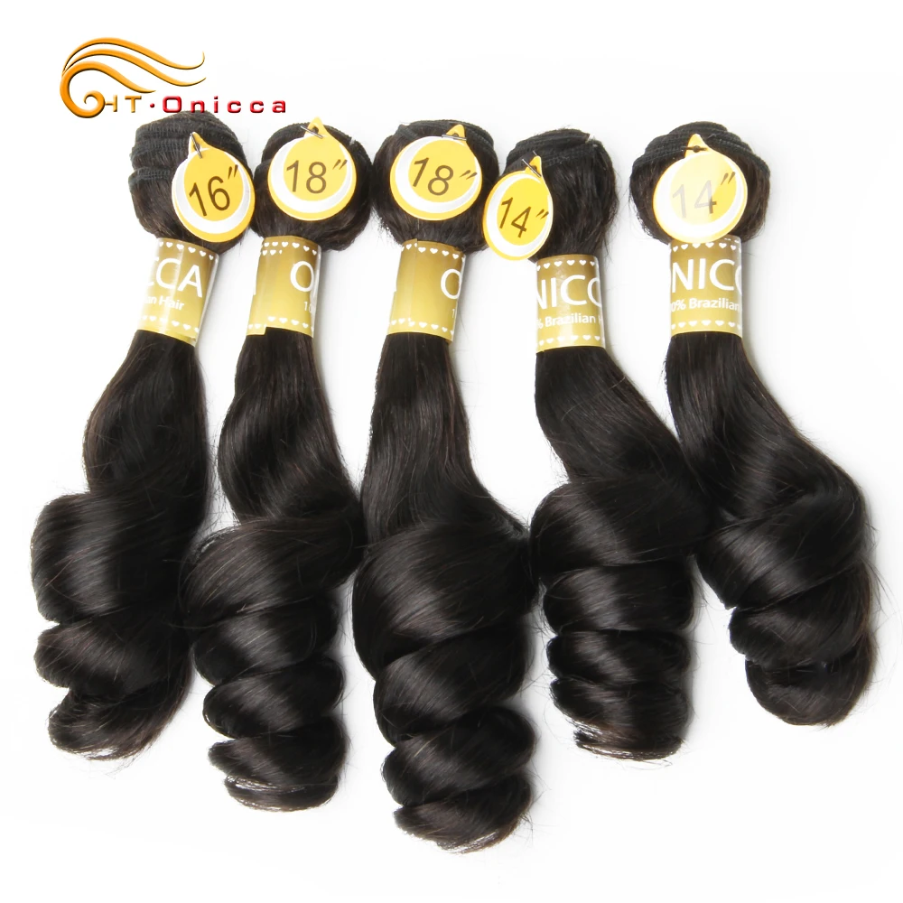 Brazilian Human Hair Loose Wave Bundles Double Drawn 5pcs/Lot Remy Hair Extension Egg Curl Human Hair Weave Bundles