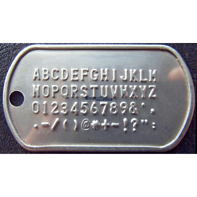 100pcs 50.3*28.3*0.4mm etichetta di identità dell'esercito militare, medagliette per cani BateRpak piatto in acciaio inossidabile, collane con pendenti per gioielli con etichetta identificativa per animali domestici