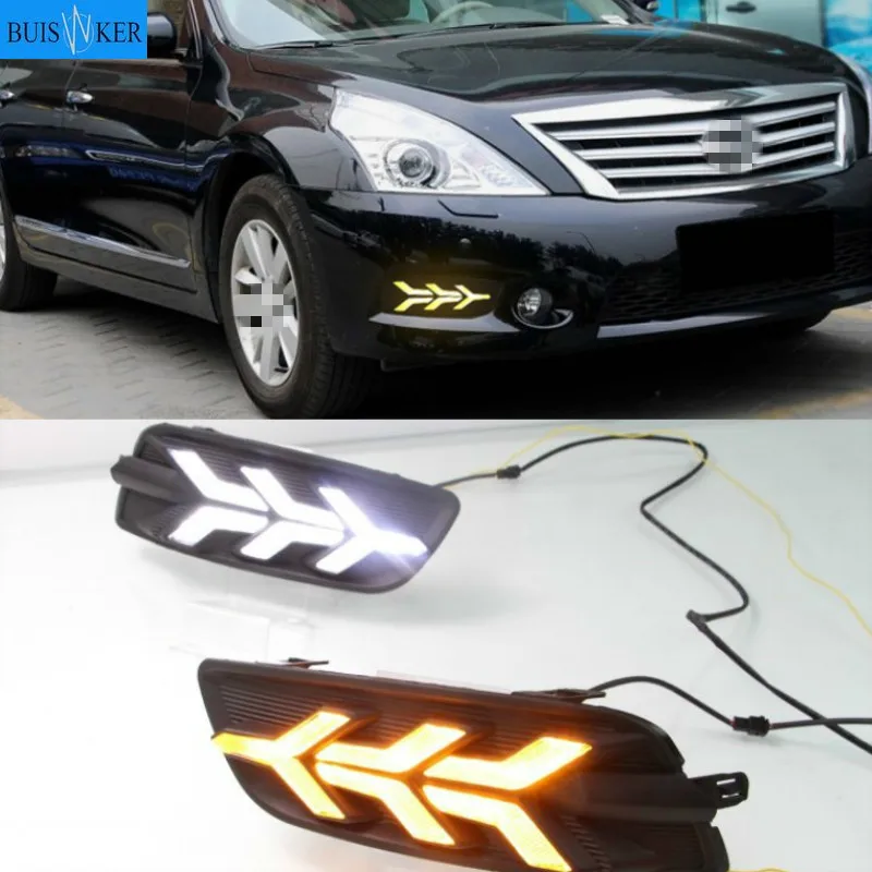 

Car White Led Drl For Nissan Altima Teana J32 2011 2012 Daytime Running Lights Front Bumper Turn Signal Lamp