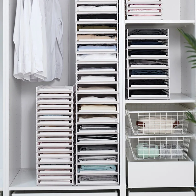 Drawer type clothes Folder Layered Separator Wardrobe storage rack Sundries Shelf Bedroom Wardrobe Closet