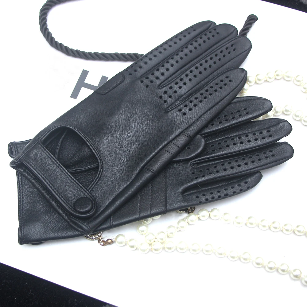 New Arrival Luxury Womens Genuine Leather Gloves Sheepskin Touchscree Fashion Breathable Men's Driving Gloves For Female Mittens