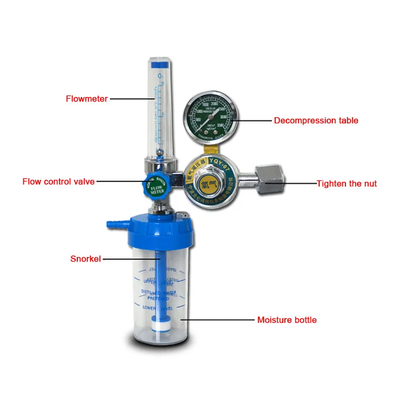 Medical oxygen pressure gauge pressure relief valve buoy type oxygen inhaler household air inhalation pressure gauge