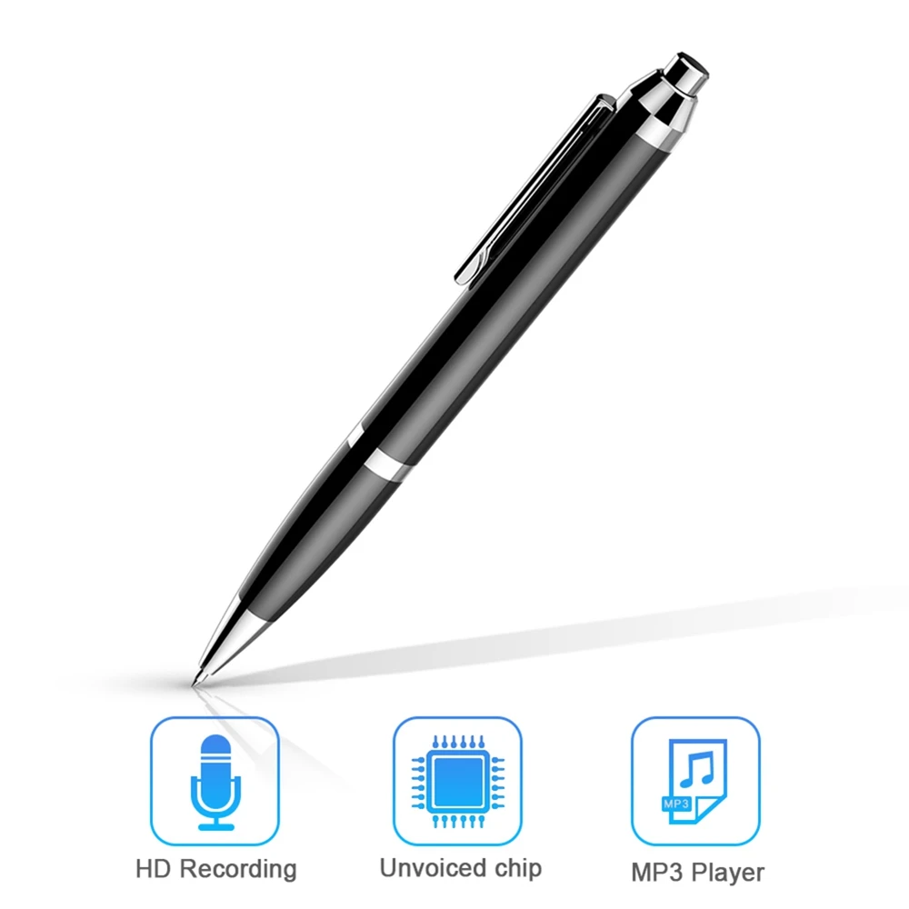 MINI 16GB Smart Noise Reduction Digital Audio Voice Recorder Professional MP3 Dictaphone Digital Sound Recording pen Accessories