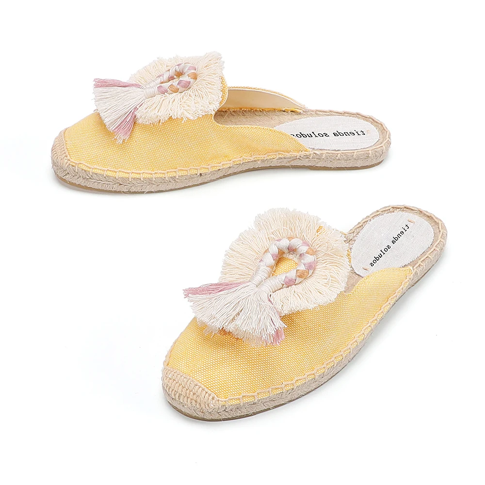 2021 Zapatos De Mujer Canvas Rubber Spring/autumn Mules Unicornio Terlik Tienda Soludos Espadrilles For Flat Sandals