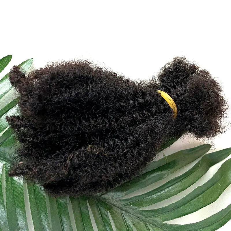 Lock Human Hair Extensions Mongolian Afro Kinky Curly Hair Weave 4B4C Kinky Coilly Bulk Hair Bundles For Women Natural Black