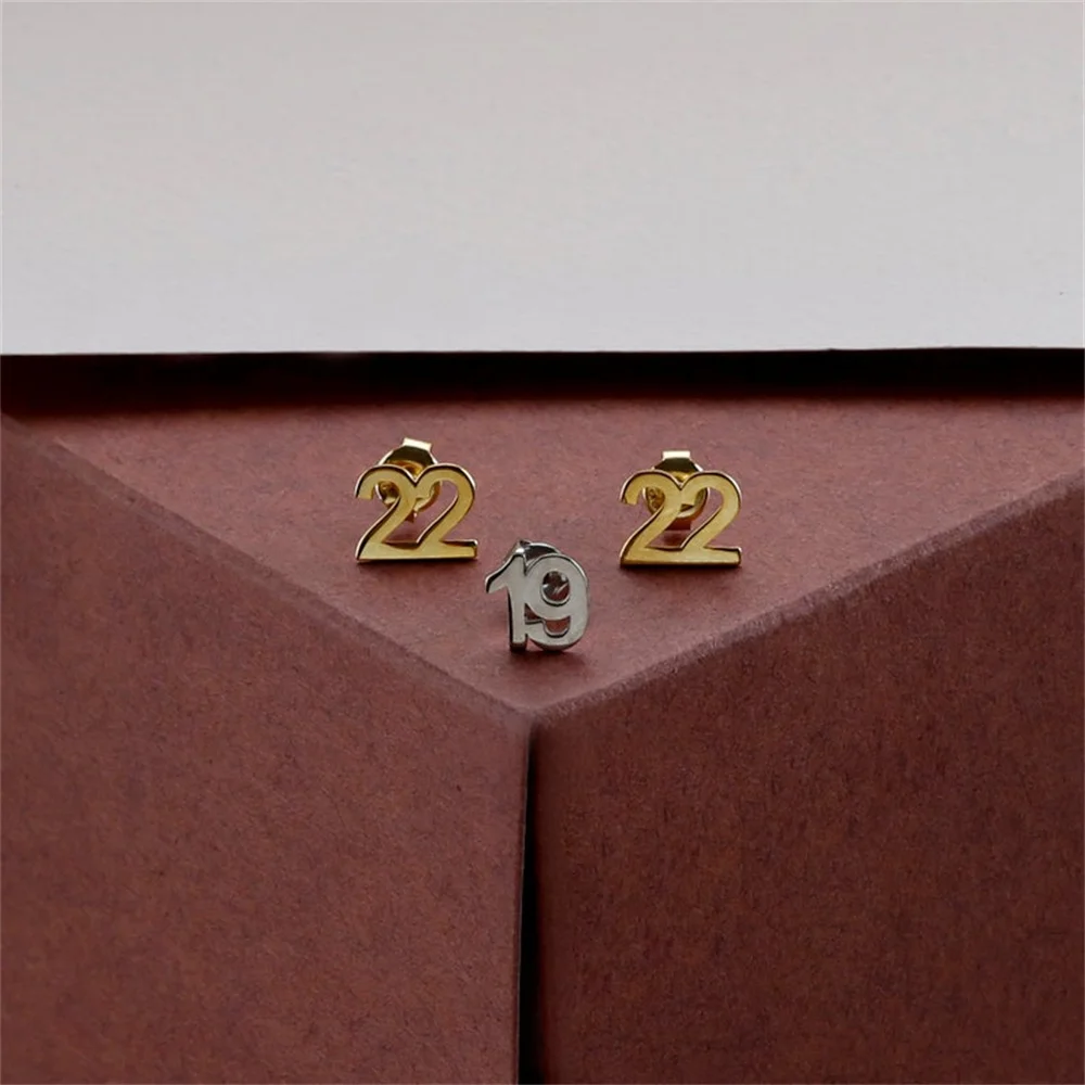 Customized Digital Earrings Personalized Fashion Stainless Steel Welded Pin Earrings Exquisite Women\'s Jewelry Gifts