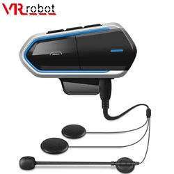 VR robot Waterproof Moto Bluetooth V5.0 Helmet Headset Motorcycle FM Radio Headsets Stereo Helmet Earphone with Handsfree