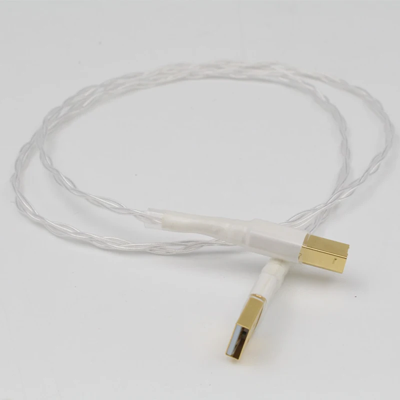 

Hi-End Silver-plated USB 6N OCC Audio Cable HiFi Gold Plated USB Connector A-A A-B Plug For Data Cable DAC DVD Amplifier