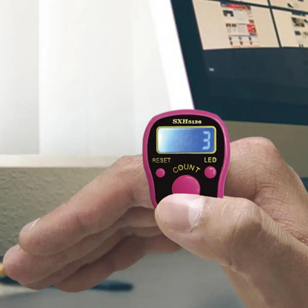 Random Color Finger Counter Plastic Easy to Carry Good Battery Powered Small 5 Digit Finger Tally Counter