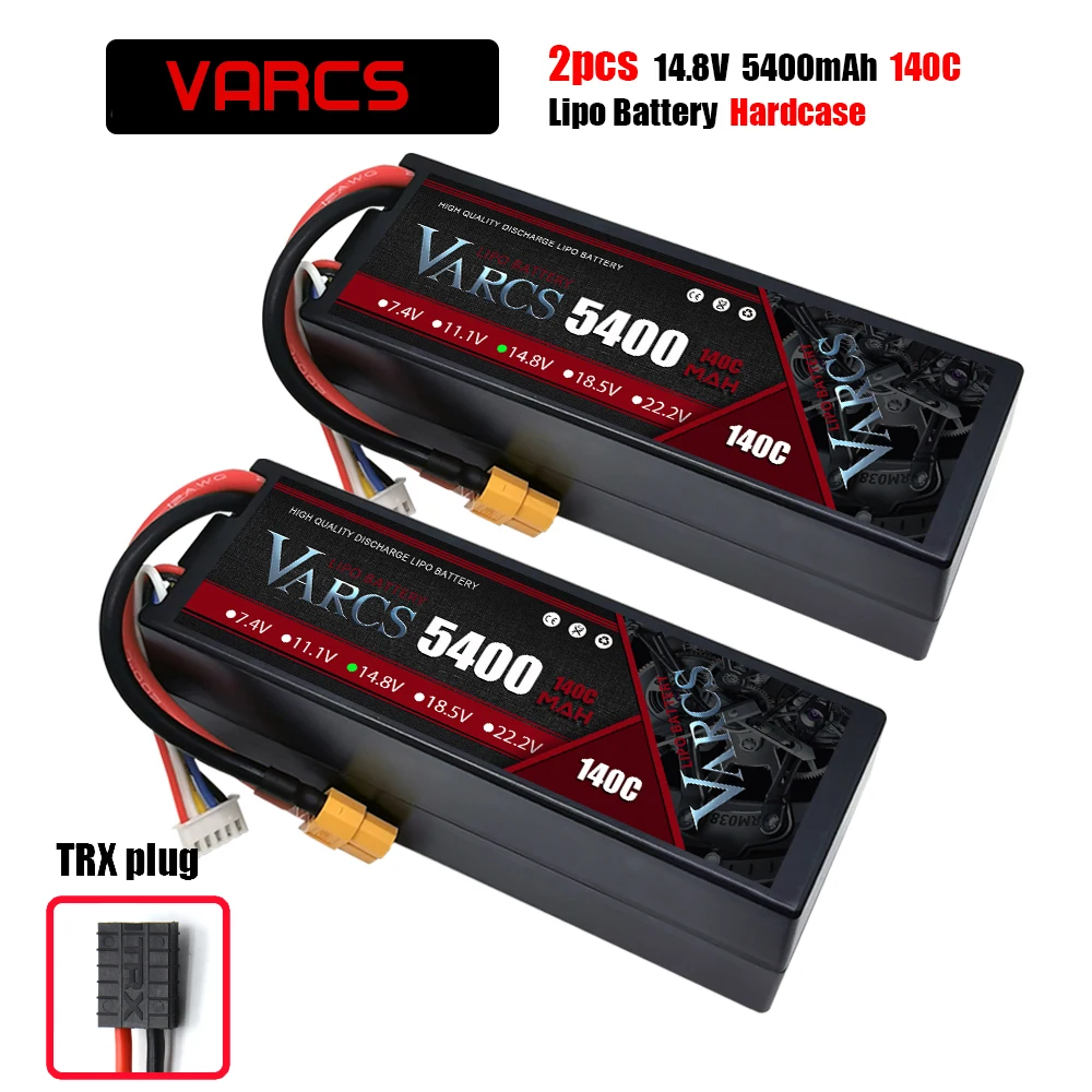 Varcs 4S Lipo Batterij 130c 140c 8000Mah 8400Mah 7500Mah 6300Mah 5400Mah Xt60 Ec5 Trx T/Deans Xt150 Plug Voor Rc 1/8 Buggy Auto - afbeelding 1