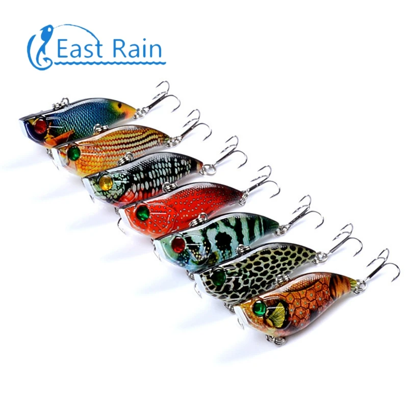 East Rain 5.8cm 13.5g 7pc Painted All Range Freshwater Saltwater Fishing Lure Sinking VIB Artificial Hard Bait