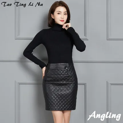 

Top brand New Fashion 2020 Genuine Real Sheep Leather Skirt K2 high quality