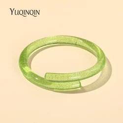 Fashion Transparent Resin Acrylic Thin Bracelet Bangle for Women Colorful Punk Bangles for Girls with Designer Charms Party Gift