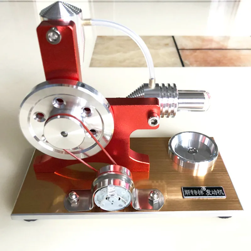 

Stirling Engine Model Miniature Red Single Cylinder Engine Physics Experiment Toy