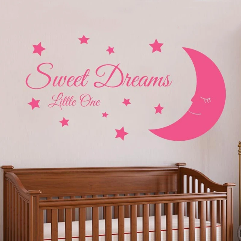 Sweet Dreams Little One Wall Sticker Kids room baby room decoration decal Removeable Vinyl Stickers Home decor DIY Mural Y87