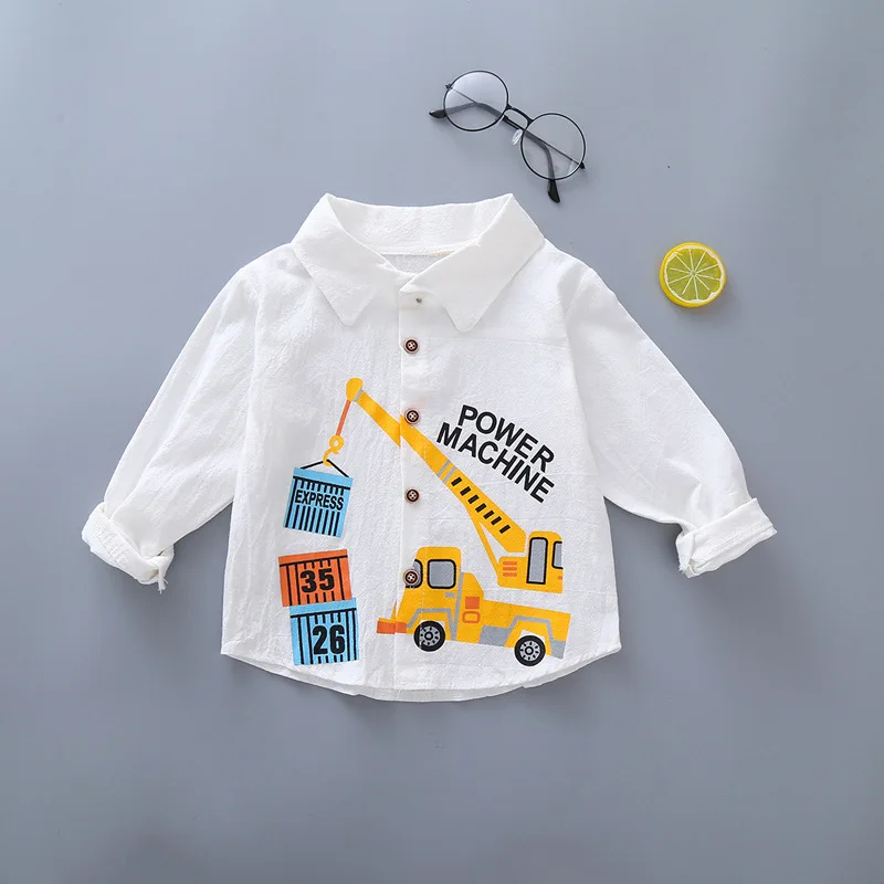 Boys Shirts Plaid Long Sleeve Shirt Boy Tops Clothes Tees 1 2 3 4 Years