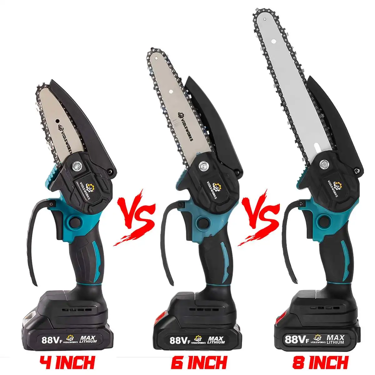 88VF 8 Inch Brushless Electric Chain Saw Mini Chainsaw Rechargeable Wood Cutter Pruning Garden Power Tool For Makita 18V Battery