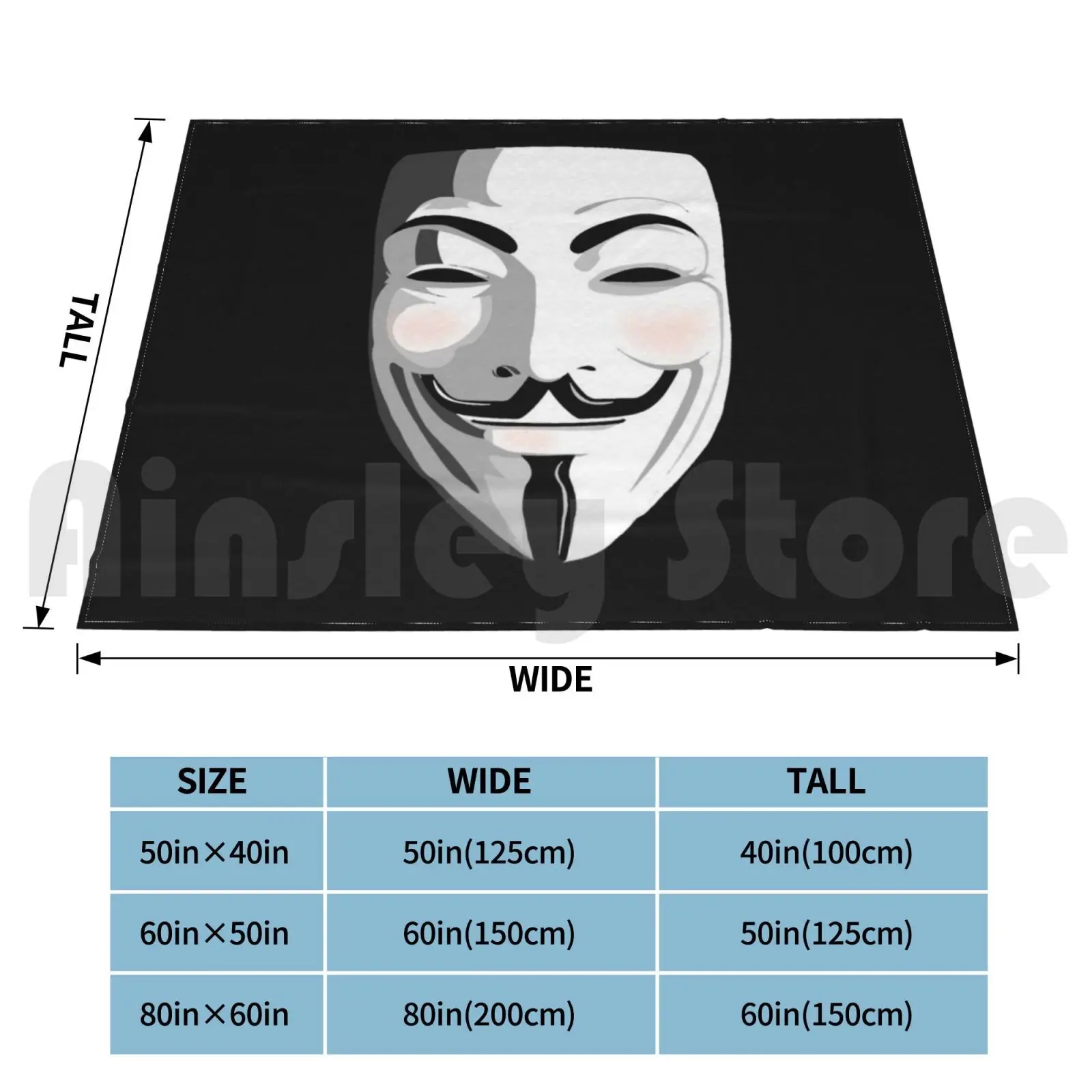 Guy Fawkes Blanket Fashion Custom Tank Athena Riot Alpha Anonymous Protest We Are Legion Spec Ops Black