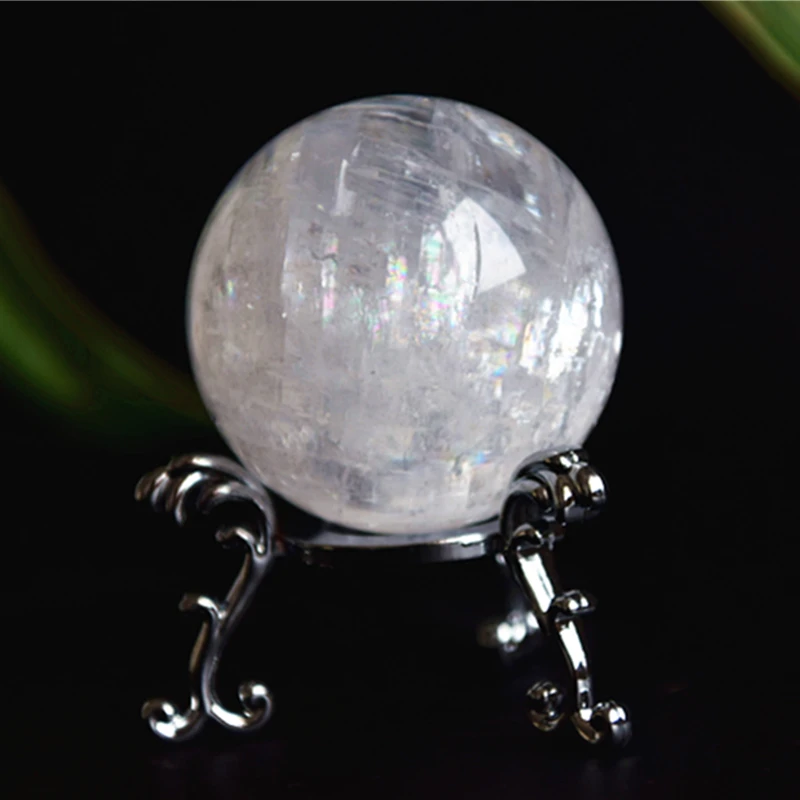 4-5cm Natural crystal ball white transparent calcite ball energy stone home feng shui decoration drop-shipping