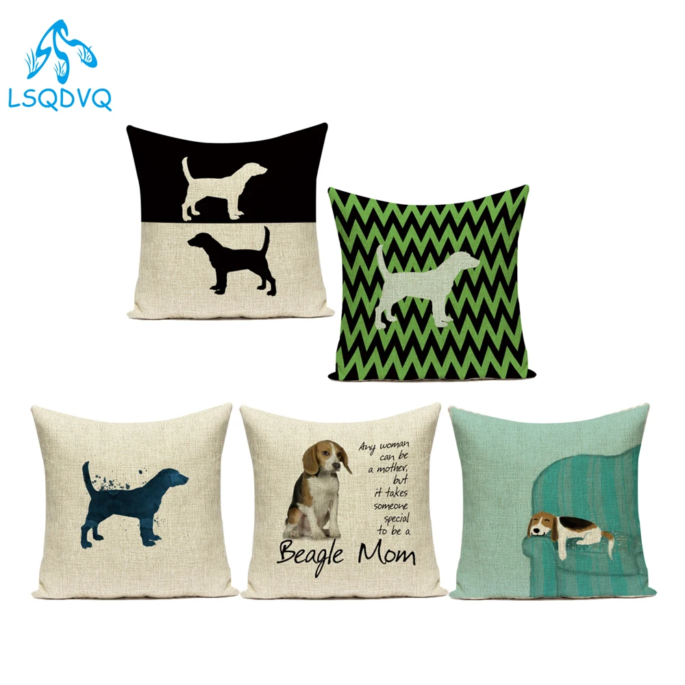 Funda De almohada decorativa De poliéster con animales, perro, Beagle, funda De cojín para sofá, Capa De Almofadas decorativa para sala De estar