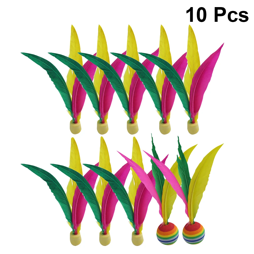 10PCS Outdoor Badminton Ball Set Children Rubber Shuttlecock Feather Shuttlecock For Beach Kids Children Game