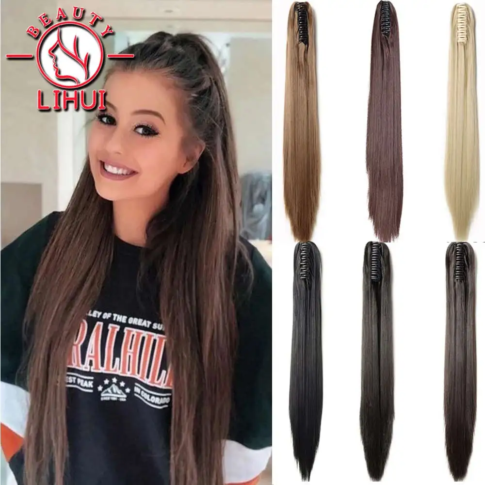 

Li Hui Grab Claw Clip In Ponytail Hair Extension Syntheitc Ponytail Extension Hair Fake Hairpiece For Women Daily Party 22"