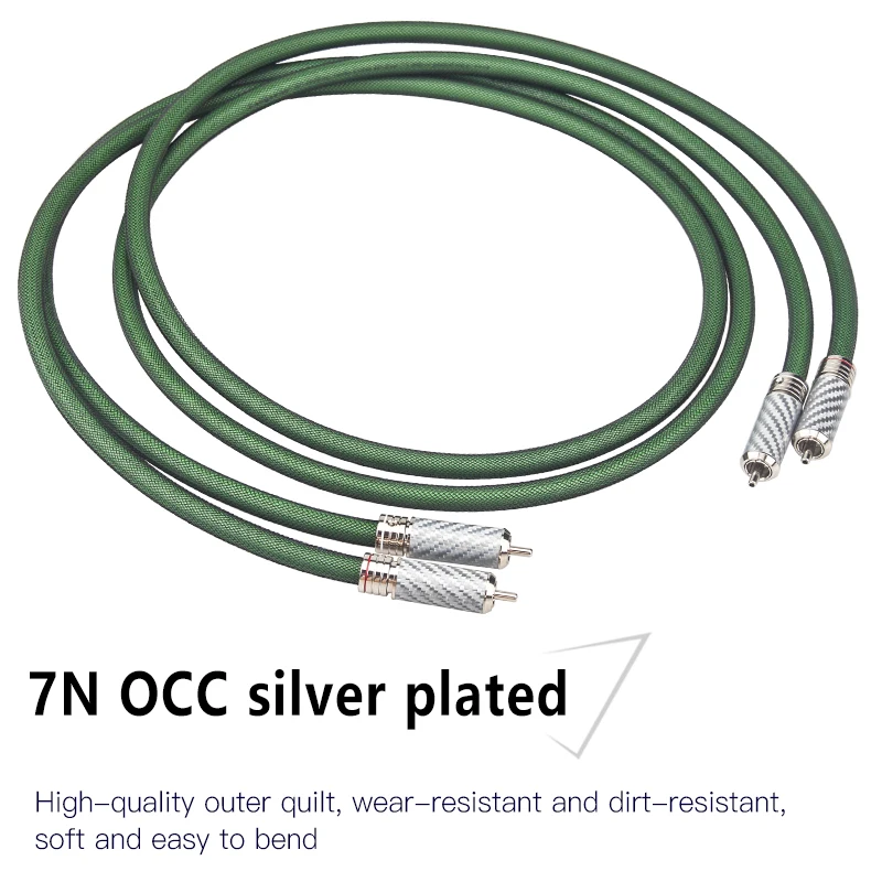 

hifi 7N OCC Silver Plated HiFi RCA Cable Audiophile Amplifier Home Theater Audio Line