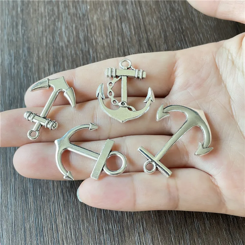 JunKang  Zinc Alloy Amulet Anchors Rope Sea Charm Pendant DIY Handmade Necklace Bracelet Jewelry Findings Accessories Making