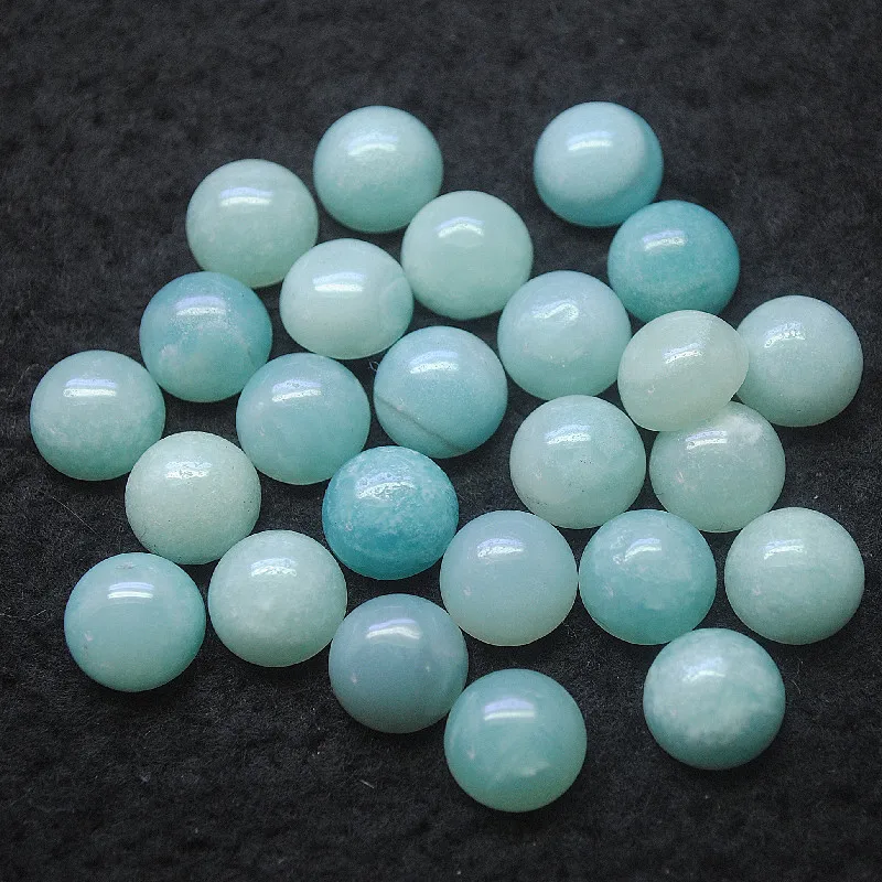 10PCS Nature Amazonite Cabochons Round Shape 6MM 8MM 14MM 16MM No Hole Loose DIY Beads Findings Top Sells With Free Shipping