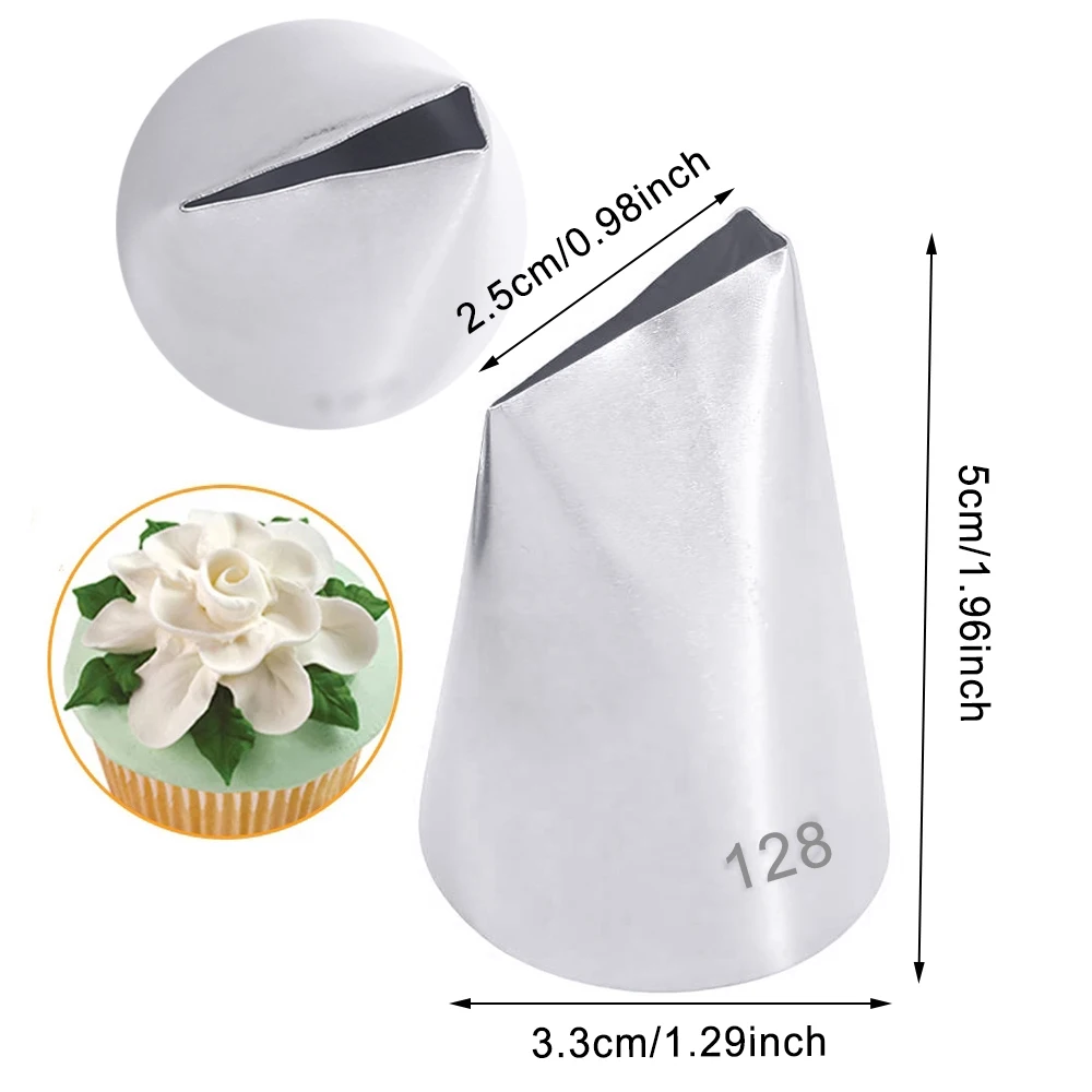 3pcs Kitchen Acessories Pastry Nozzles Rose Icing Piping Tips #126#127#128 Stainless Steel Nozzles Sets Cake Decorating Tools